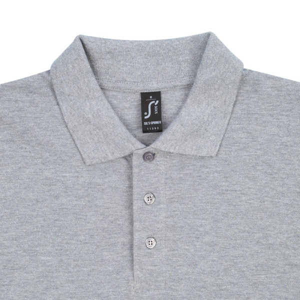 Рубашка поло мужская Spring 210, серый меланж, S–5XL