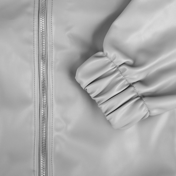 Бомбер из искусственной кожи Univer, серый, XS–XXL