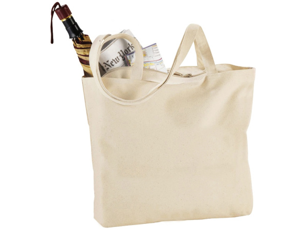 Сумка на молнии «Purch» из хлопка 340 г/м2, Цвет натуральный