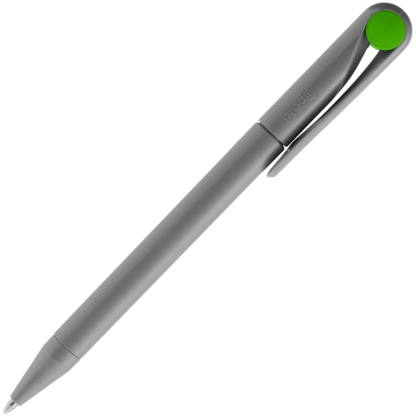 Ручка шариковая Prodir DS1 TMM Dot, серая с ярко-зеленым, 14х1,1 см