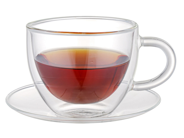 Чайная пара с двойными стенками «Rio», Цвет прозрачный