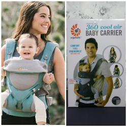 Рюкзак-кенгуру Ergo Baby 360 Baby Carrier  Бирюзовый с серыми вставками