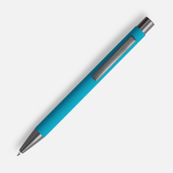 Ручка шариковая Atento Soft Touch, бирюзовая, 13,5х0,9 см