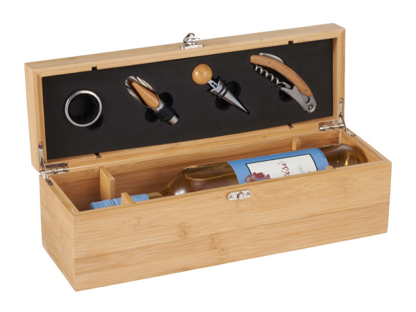 Набор для вина в бамбуковом кейсе «Anniversary», Цвет натуральный