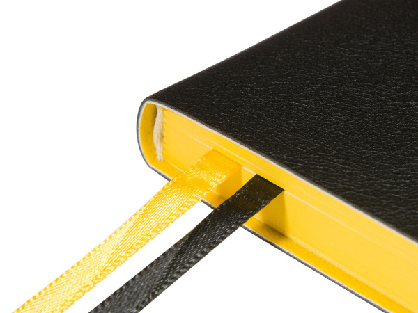 Ежедневник недатированный А5 «Boston», Цвет черный с желтым обрезом