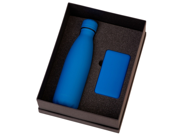 Подарочный набор «COLOR IT» с термобутылкой и повербанком, Размер 5000 mAh, Цвет синий