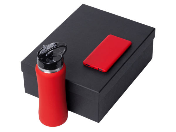 Подарочный набор «COLOR IT» с бутылкой для воды и повербанком, 5000 mAh, Размер 5000 mAh, Цвет красный