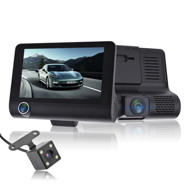 Видеорегистратор с тремя видеокамерами Video CarDVR Full HD 1080P