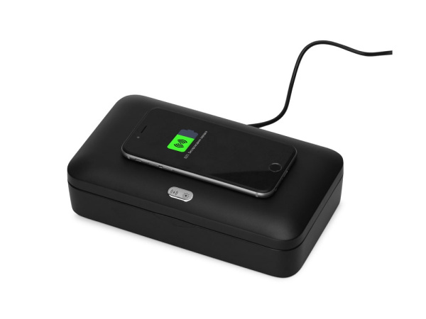 УФ-стерилизатор c функцией беспроводной зарядки «Sector», Цвет черный