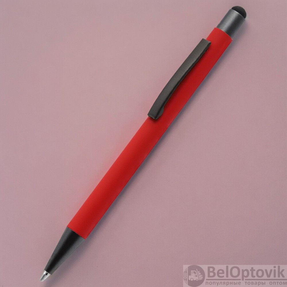Ручка металлическая Story софт-тач / Ручка с комфортным покрытием и стилусом