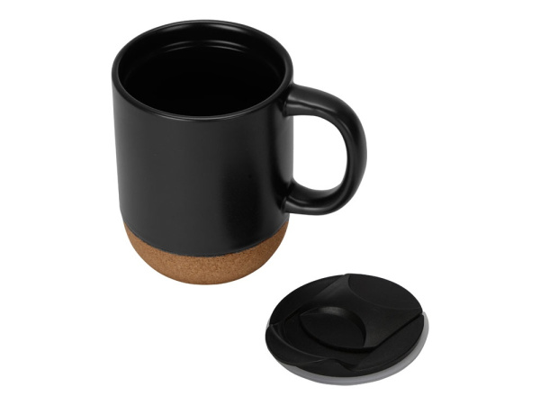 Кружка с пробковым дном и крышкой «Denpasar», Цвет черный матовый