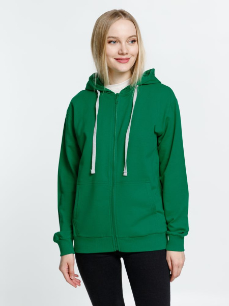 Толстовка на молнии с капюшоном Siverga, зеленая, XS–4XL