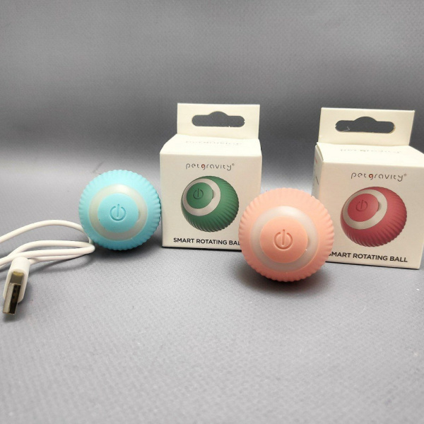 Интерактивная игрушка шарик - дразнилка мячик для кошек и собак Smart rotating ball (2 режима работы) / Умный мяч / USB