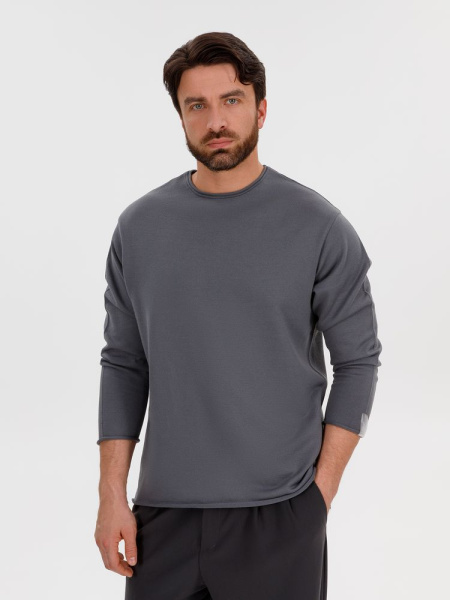 Лонгслив унисекс Siluetti Fuori, серый, S/M, L/XL