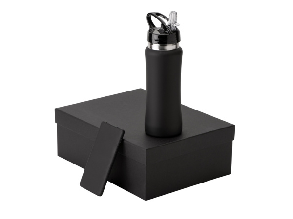 Подарочный набор «COLOR IT» с бутылкой для воды и повербанком, 5000 mAh, Размер 5000 mAh, Цвет черный