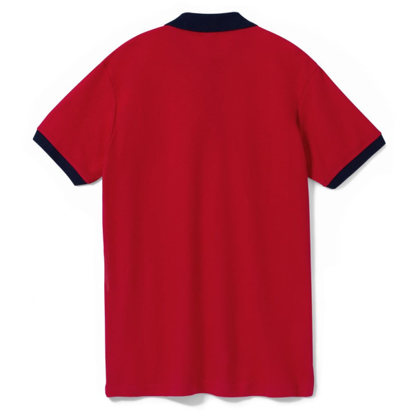 Рубашка поло Prince 190, красная с темно-синим, XS–XXL