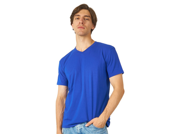 Футболка "Heavy Super Club" мужская с V-образным вырезом, Размер M, Цвет синий классический