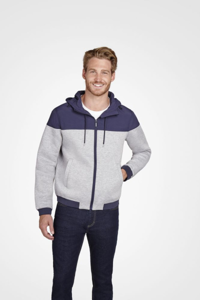 Куртка унисекс Voltage, серый меланж с темно-синим, XS–3XL