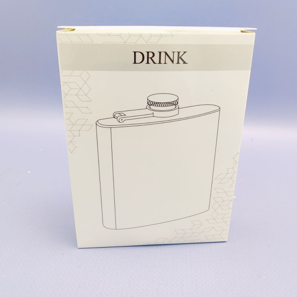 Фляжка стальная Drink, 180мл с возможностью персонализации, серебристая / Идеальный бизнес-подарок для успешных людей