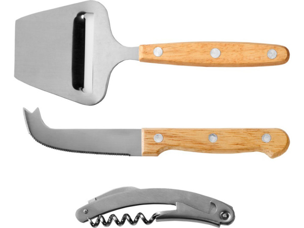 Подарочный набор для вина и сыра «Reze», Цвет натуральный/серебристый