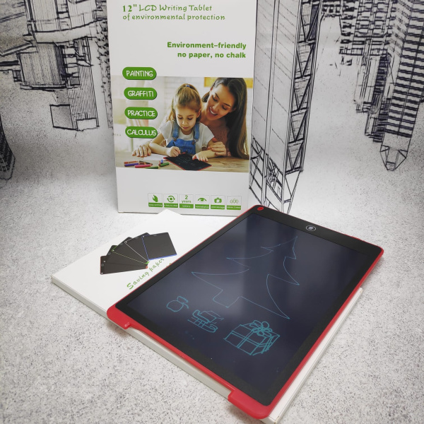 Графический обучающий планшет для рисования  (планшет для заметок), 12 дюймов Writing Tablet II Черн