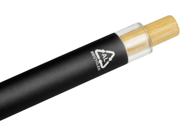 Ручка шариковая из переработанного алюминия «Blossom», Цвет черный