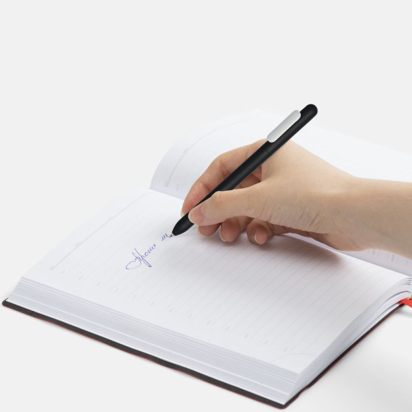 Ручка шариковая Swiper Soft Touch, черная с белым, 14,3x1,0 см