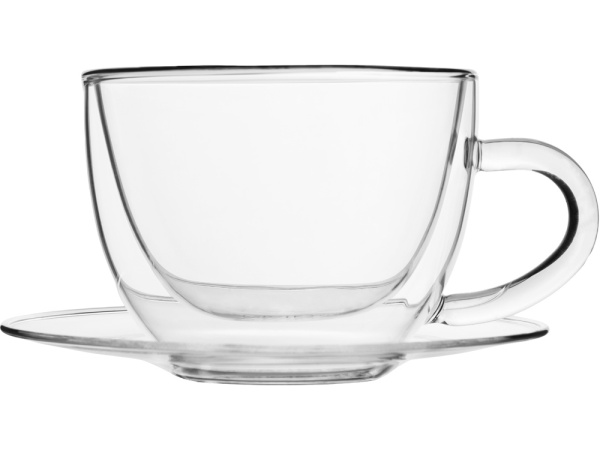 Чайная пара с двойными стенками «Rio», Цвет прозрачный