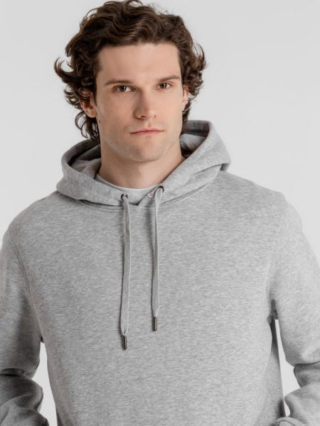 Толстовка с капюшоном унисекс King, серый меланж, XS–4XL