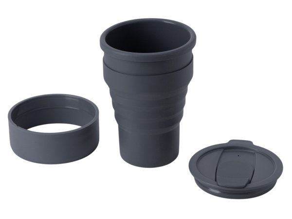 Силиконовый складной стакан «GoCup», Цвет темно-серый