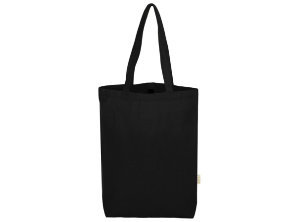 Сумка Fixy из переработанного хлопка 220 г/м2 с фиксирующей лентой, Цвет черный