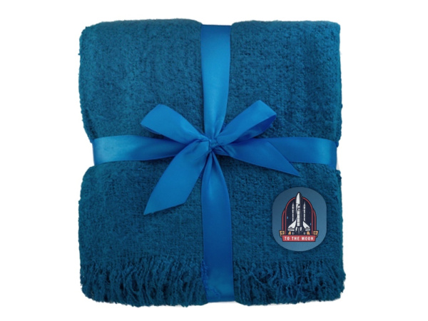 Плед акриловый «Mohair», Цвет синий