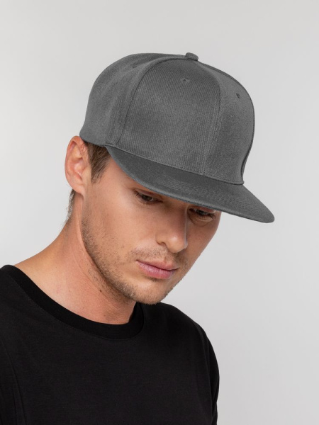 Бейсболка Snapback с прямым козырьком, серая, 56-58