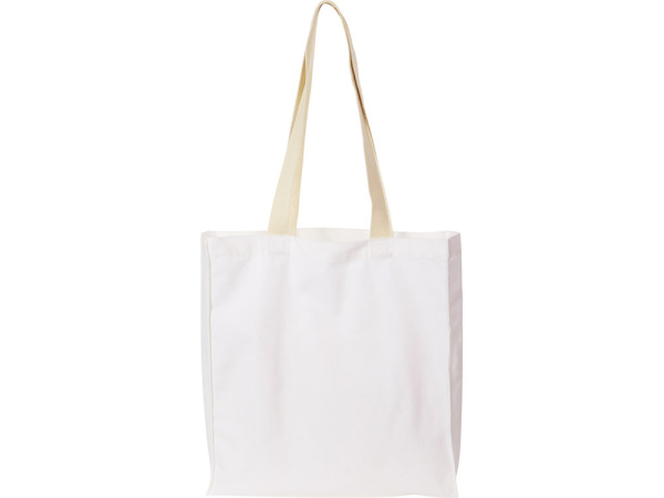 Сумка «Donny» из  хлопка 250г/м2 с донной складкой и парусиновыми ручками, Цвет белый