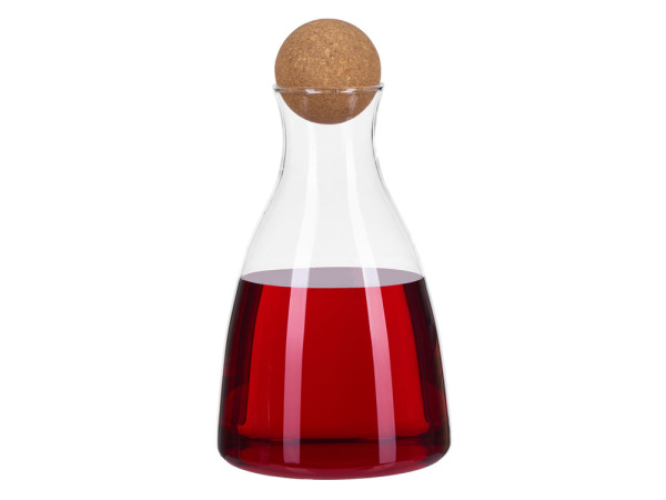 Кувшин с пробковой крышкой «Beveri», Цвет прозрачный, натуральный коричневый