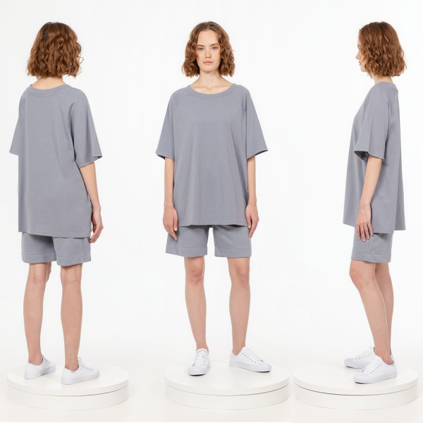 Футболка унисекс оверсайз T2, серая, XS–XXL