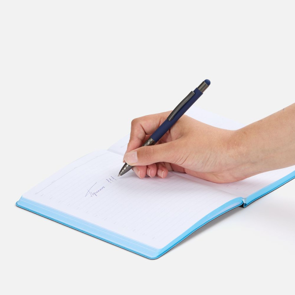 Ручка шариковая Digit Soft Touch со стилусом, синяя, 14,5х1 см