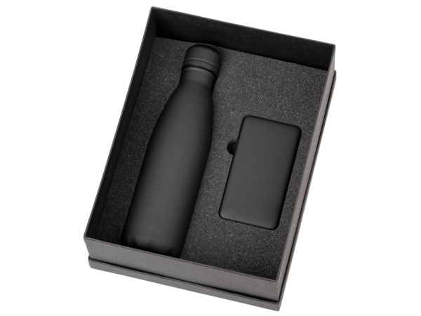 Подарочный набор «COLOR IT» с термобутылкой и повербанком, Размер 5000 mAh, Цвет черный