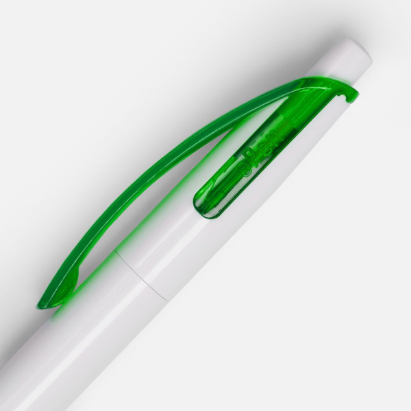 Ручка шариковая Bento, белая с зеленым, 14,4х1,1 см