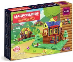 Магнитный конструктор Magformers Log House Set "Бревенчатый дом",  87 деталей