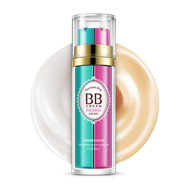 Матирующий BB крем + база под макияж с витамином Е (натуральный) Rorec Precious skin 2 в 1, 50 ml