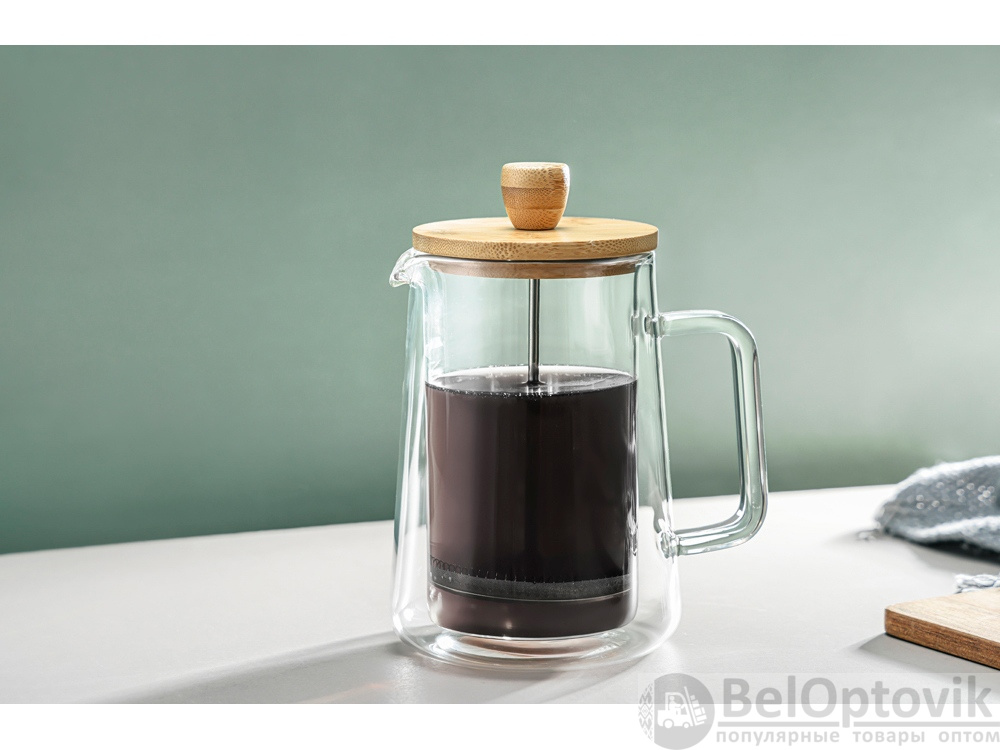 Френч-пресс с двойными стенками «Columbia», Цвет прозрачный