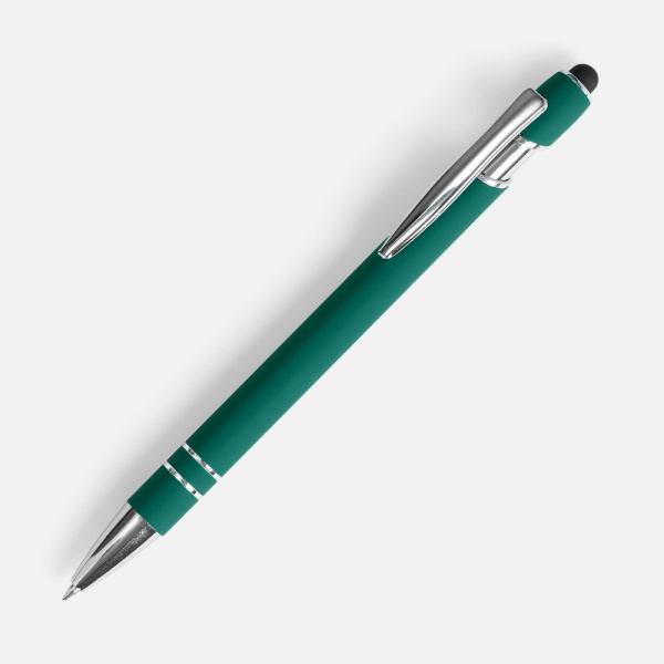 Ручка шариковая Pointer Soft Touch со стилусом, зеленая, 14,3х1 см