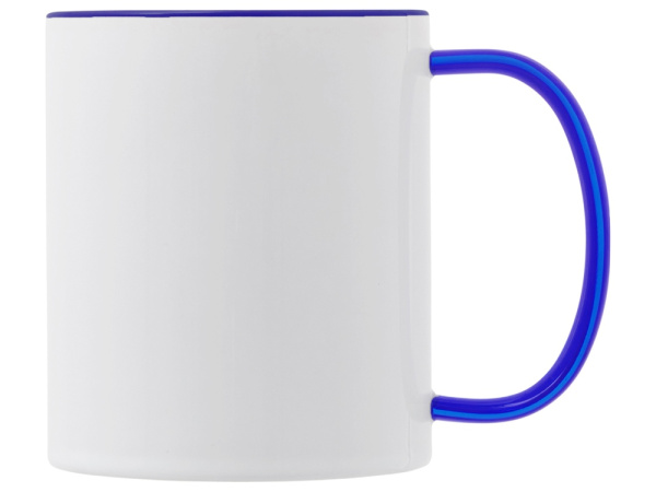 Керамическая кружка со стеклянной ручкой для сублимации «Charm», Цвет белый, синий