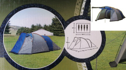 Палатка туристическая BazizFish 1802 4-х местная 230+180+100х300х185см с тамбуром