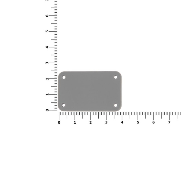 Лейбл из ПВХ Kreta, S, серый, 2,5х4х0,2 см