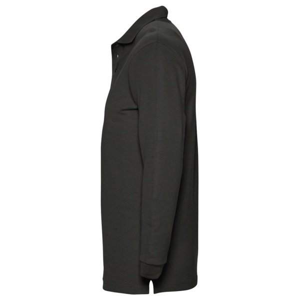 Рубашка поло мужская с длинным рукавом Winter II 210 черная, S–3XL