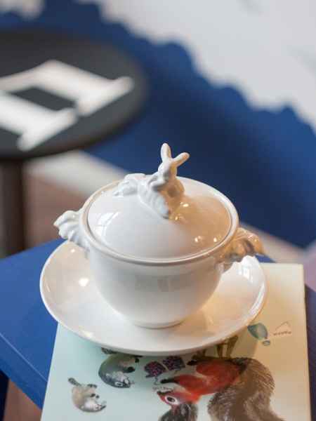 Бульонница &amp;quot;Кролик - Везунчик&amp;quot; с тарелкой, 425 мл, Белый