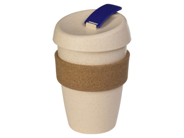 Стакан из пшеничного волокна с двойными стенками «Pino», Цвет натуральный, синий, коричневый