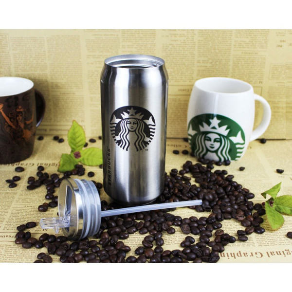 Термобанка Starbucks (Старбакс) нержавеющая сталь H-184 с поилкой,  300ml